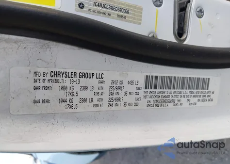 2014 Jeep Compass Latitude z USA, uszkodzony, nr VIN 1C4NJCEBXED690306